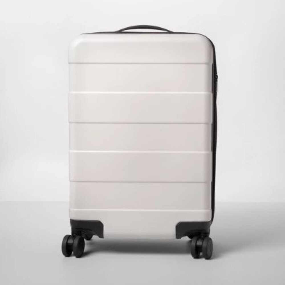 Hardside Carry-On Spinner Suitcase (Beige/Cream)